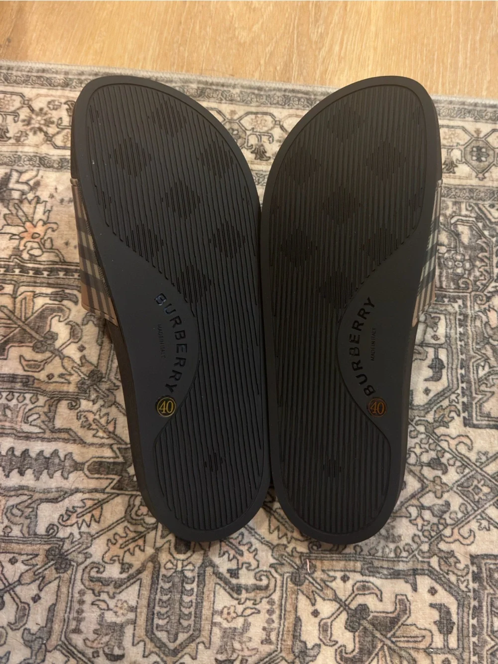 Burberry Women’s Check Slides Size 8.5